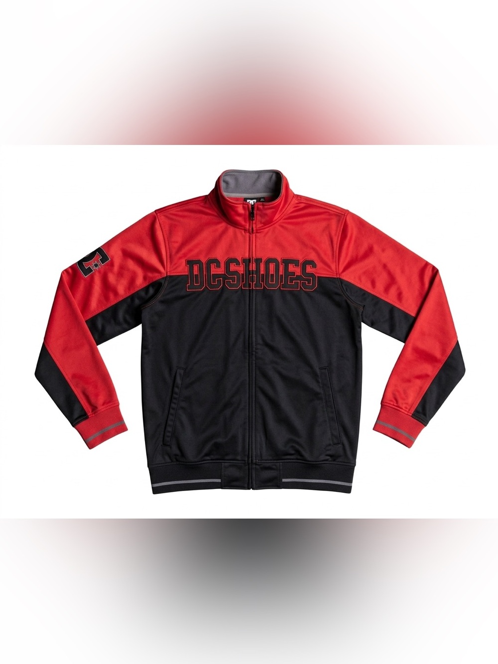 Vintage DC Shoes Jacket Men's M Red Black Full Zip Athletic Activewear Y2K Track